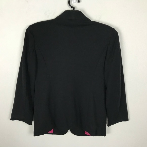 Susan Graver Black Blazer Womens Size XS Soft Button Front Pockets Career Work - Picture 6 of 6